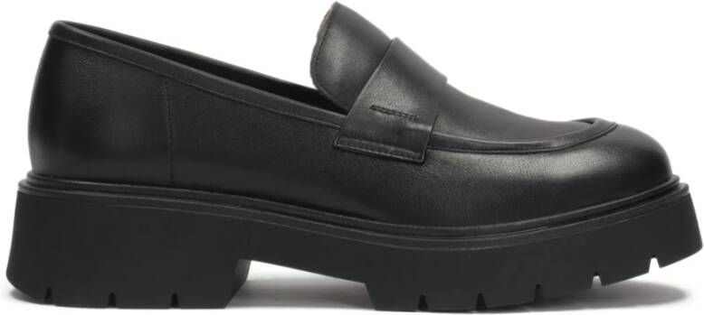 Kazar Leren halfschoenen op een dikke zool Black Dames