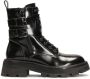 Kazar Leren laarzen voor vrouwen in militaire stijl Black Dames - Thumbnail 2