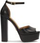 Kazar Leren sandalen met plateauzool en paalhak Black Dames - Thumbnail 1