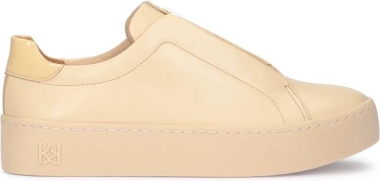 Kazar Leren sneakers op een rechte zool Beige Dames