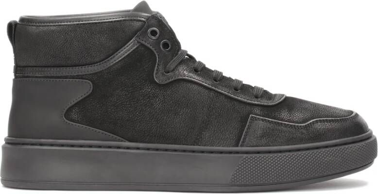 Kazar Leren sneakers voor heren met enkelhoog bovendeel Black Heren