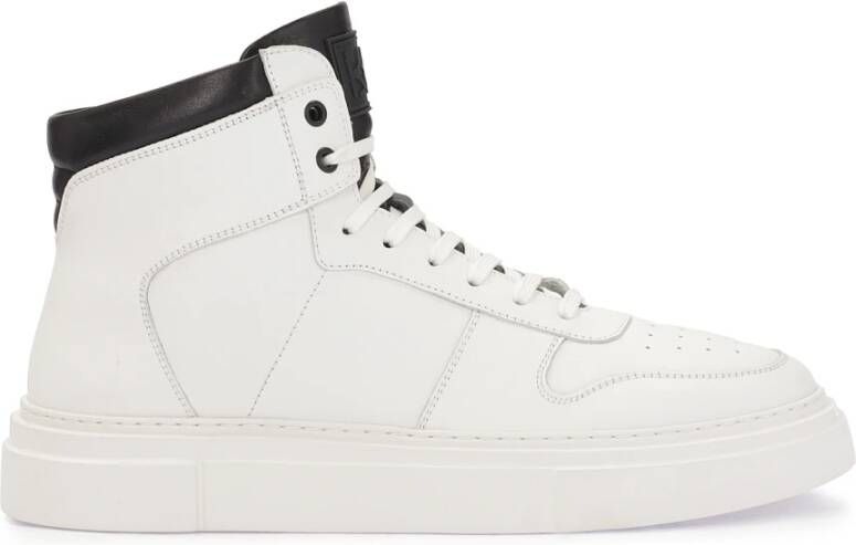 Kazar Leren sneakers voor heren met enkelhoog bovendeel White Heren