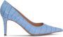 Kazar Studio Lichtblauwe stiletto's met dierenprint en puntige neus Blue Dames - Thumbnail 7