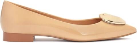 Kazar Lichtbruine pumps met platte hak en grote decoratie Brown Dames