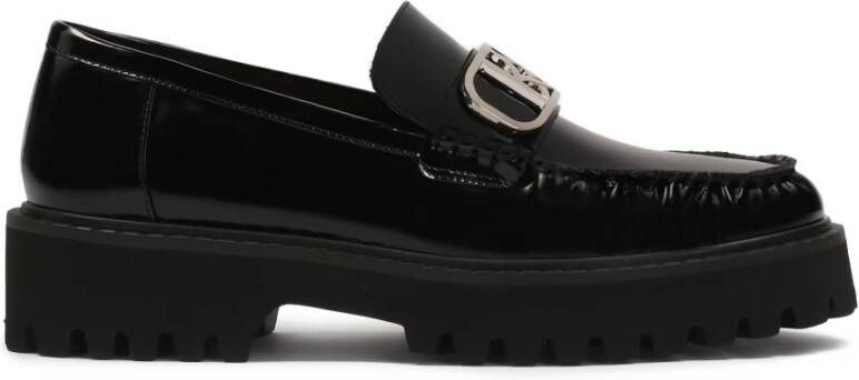 Kazar Loafers met chunky zool en gekreukeld bovenwerk Black Dames