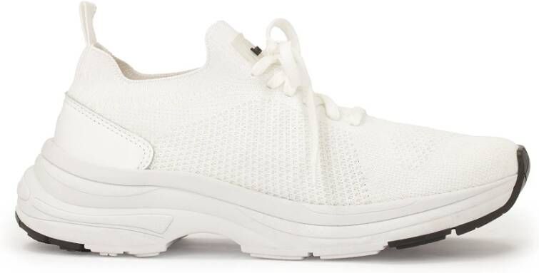 Kazar Luchtige witte stoffen sneakers White Dames