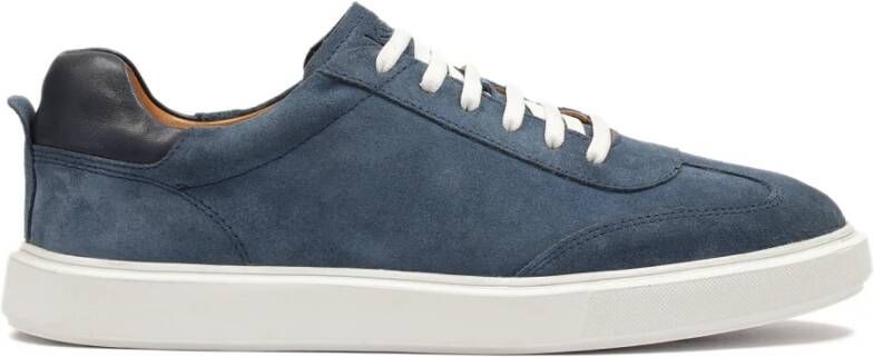 Kazar Marineblauwe suède sneakers met witte zool Blue Heren