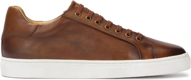 Kazar Minimalistische bruine sneakers met witte zool Brown Heren