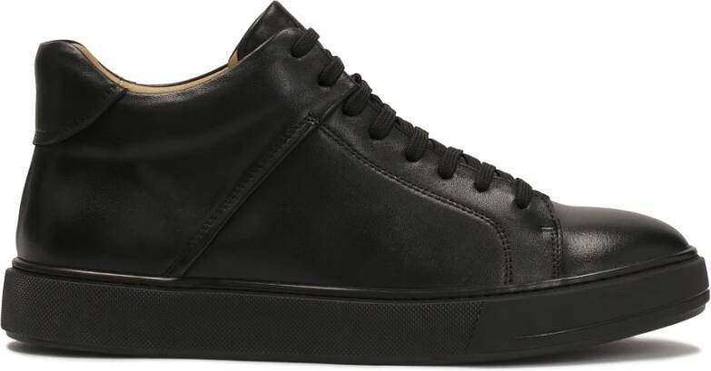 Kazar Minimalistische heren sneakers van glad leer Black Heren