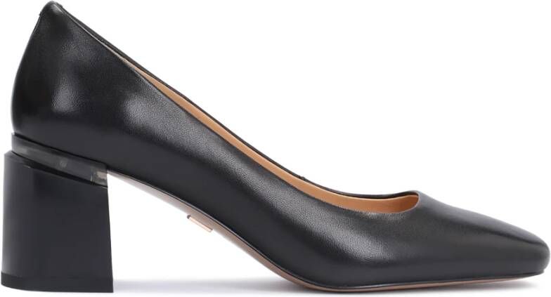 Kazar Minimalistische leren pumps met versierde hak Black Dames