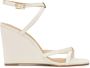 Kazar Monogram sandalen met bandjes op een platform met een monogram hanger Beige Dames - Thumbnail 1