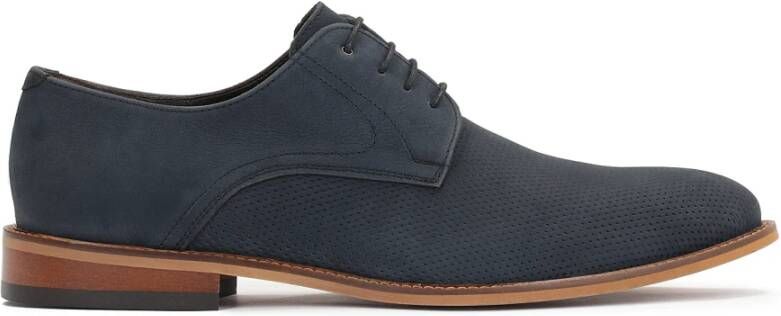 Kazar Navy Blauwe Geperforeerde Derby Schoenen Blue Heren