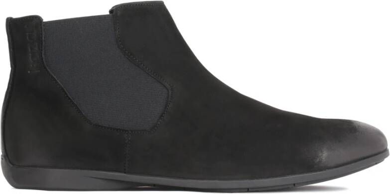 Kazar Nubuck Chelsea Laarzen Platte Zool Black Heren