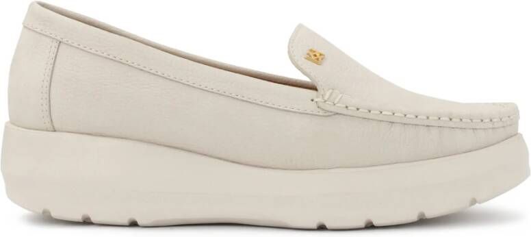 Kazar Nubuck halfschoenen met dikke zool White Dames