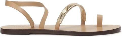 Kazar Platte beige sandalen met een metalen band Beige Dames