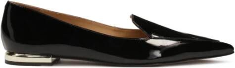 Kazar Platte gelakte pumps met gouden hak Black Dames