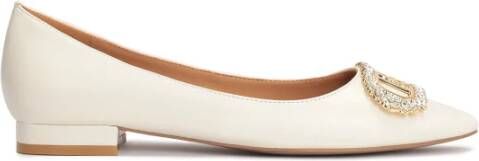 Kazar Platte trouwpumps met sieradenversiering Beige Dames