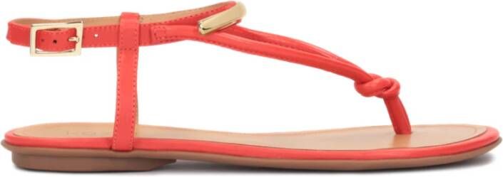 Kazar Rode flip-flop-stijl sandalen met een medailleversiering Red Dames