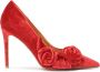 Kazar Rode stoffen pumps met 3D-bloemen Red Dames - Thumbnail 1