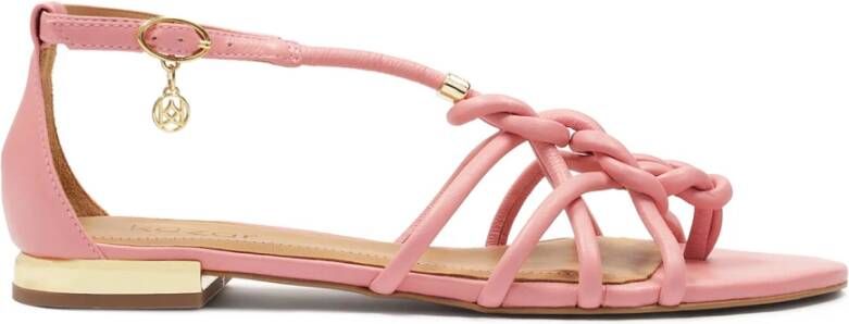 Kazar Roze sandalen met platte gouden hak Pink Dames