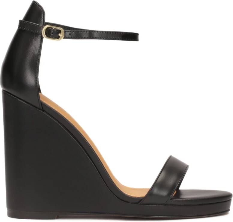 Kazar Sandalen met bedekte hak op platforms Black Dames