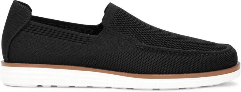 Kazar Slip-on zwarte stretchstof halfschoenen Black Heren