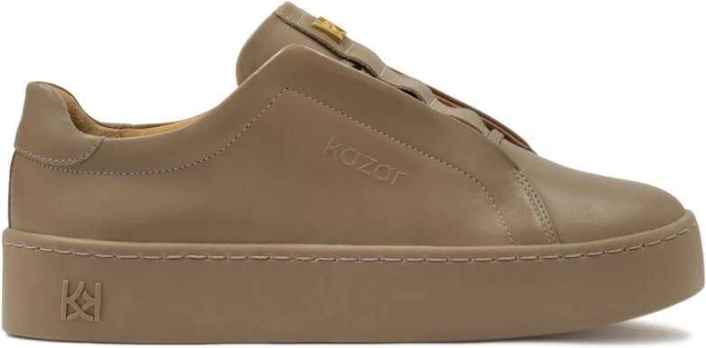 Kazar Sneakers in taupe kleur met versierde tong Beige Dames