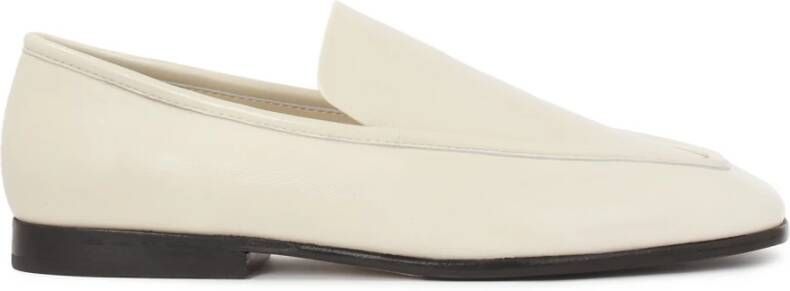 Kazar Studio Witte leren halfhoge schoenen met zwarte zool White Dames