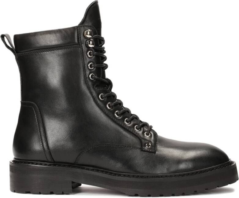 Kazar Studio Zwarte leren laarzen in militaire stijl Black Heren