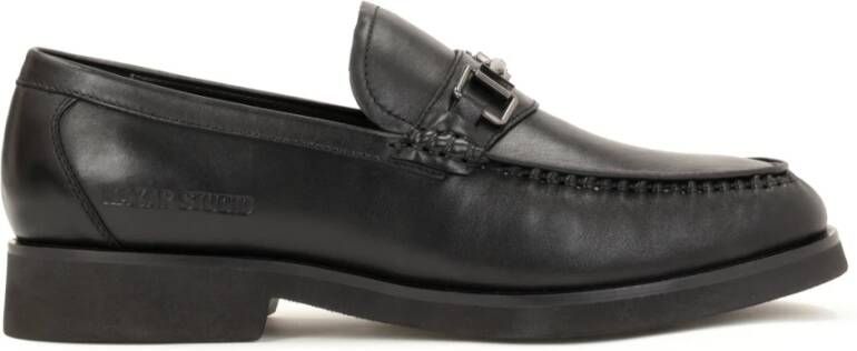 Kazar Studio Zwarte loafers voor heren met metalen decoratie Black Heren