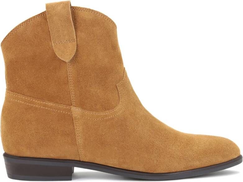 Kazar Suède enkellaarzen met een hoge slip-on bovenkant Brown Dames