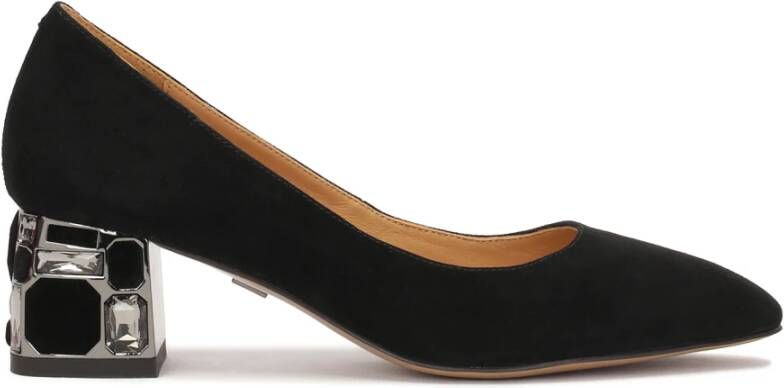 Kazar Suède lage pumps met versierde hak Black Dames