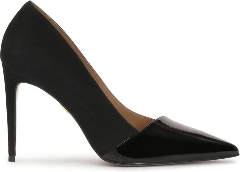 Kazar Suède pumps met gelakte neuzen Black Dames