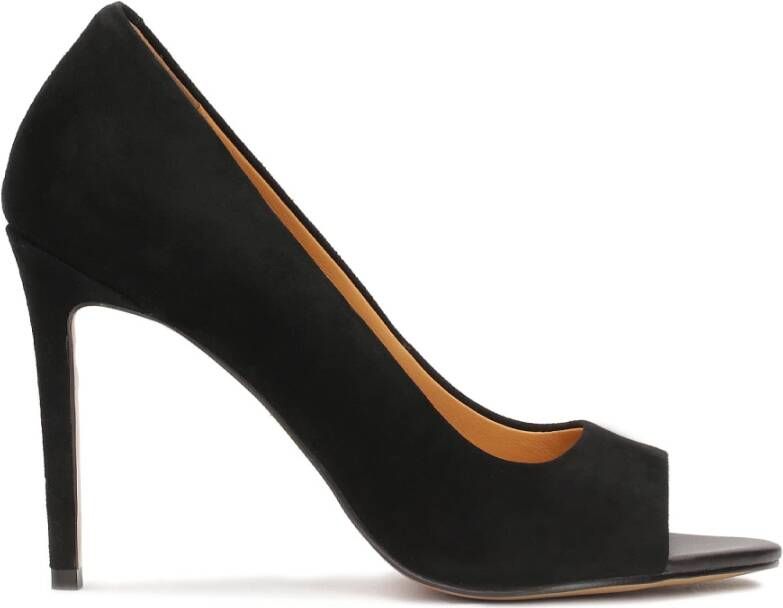 Kazar Suede pumps met uitgesneden bovenkant Black Dames