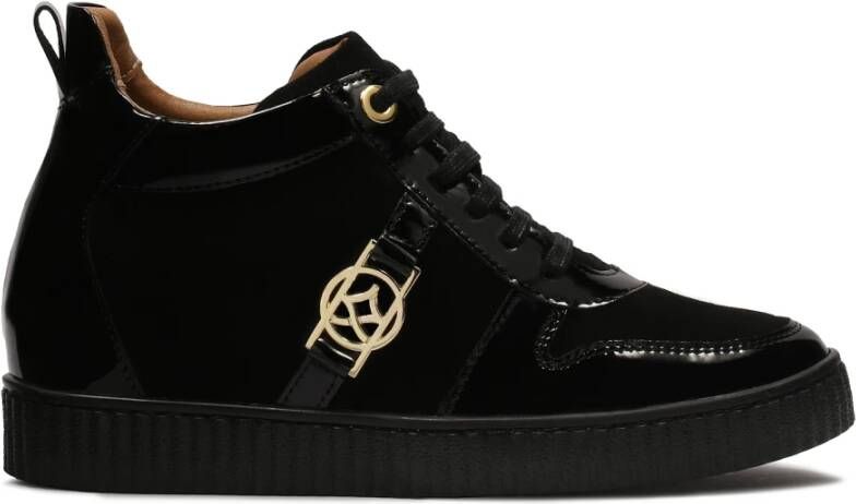 Kazar Suède sneakers met gelakte elementen Black Dames