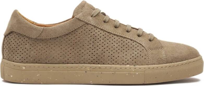 Kazar Taupe sneakers met perforaties op het bovenwerk Beige Heren