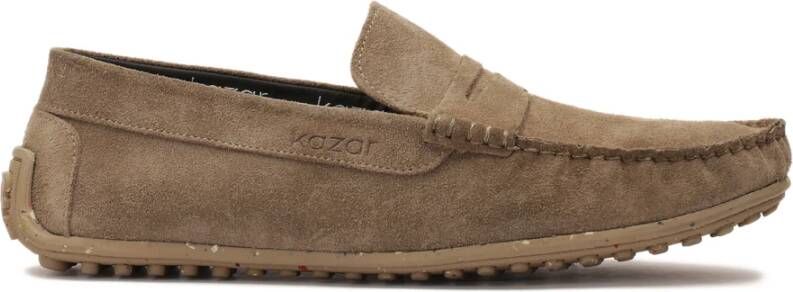 Kazar U-gestikte suède mocassins Beige Heren