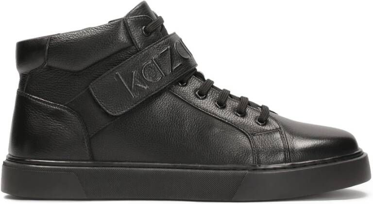 Kazar Urban graan lederen sneakers Black Heren