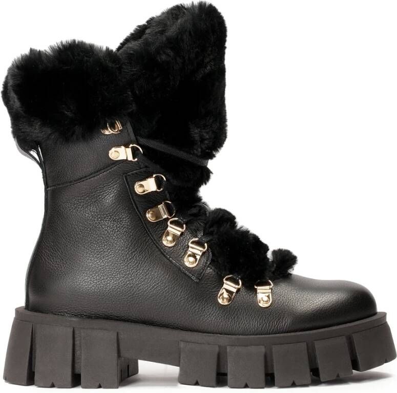 Kazar Veterschoenen met bont Black Dames