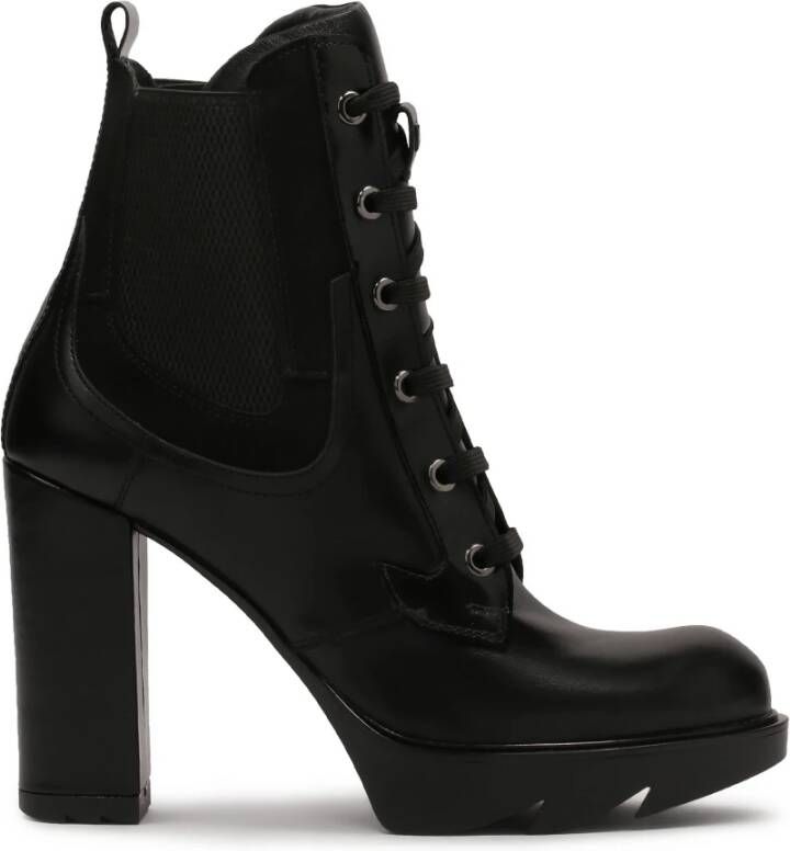 Kazar Veterschoenen met hak en plateauzool Black Dames