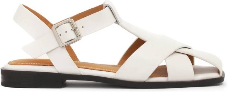 Kazar Witte sandalen met een band die de tenen overschaduwt White Dames