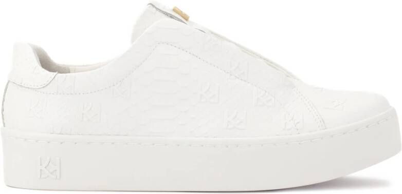 Kazar Witte sneakers met reliëf monogrammen White Dames