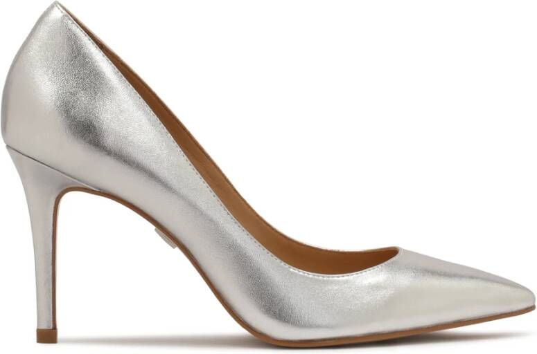 Kazar Zilveren leren minimalistische pumps Gray Dames