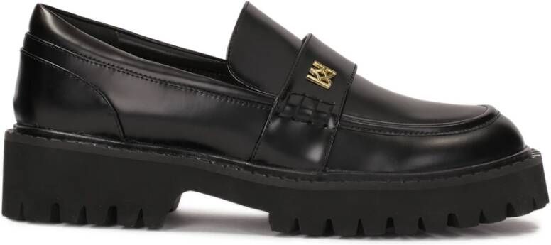 Kazar Zwarte graanleren halfschoenen Black Dames