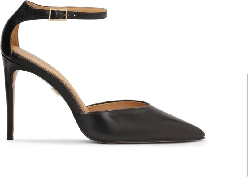 Kazar Zwarte halfopen leren pumps Black Dames