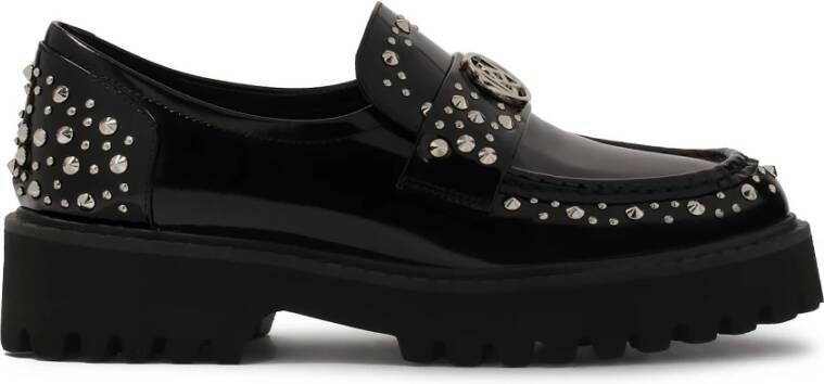 Kazar Zwarte halfschoenen met metalen klinknagels Black Dames