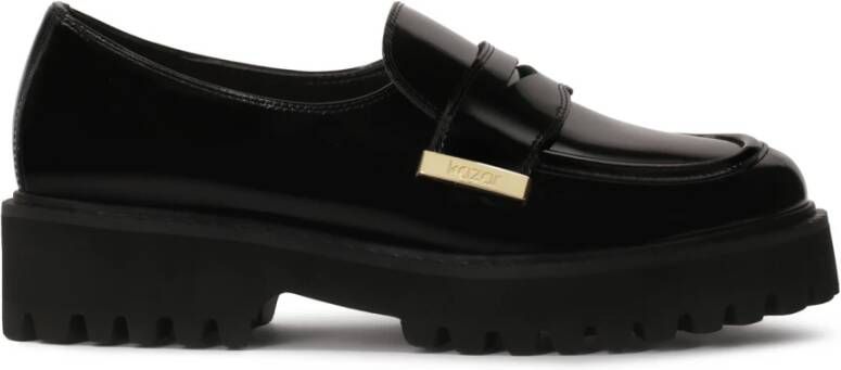 Kazar Zwarte halfschoenen met trackzool Black Dames