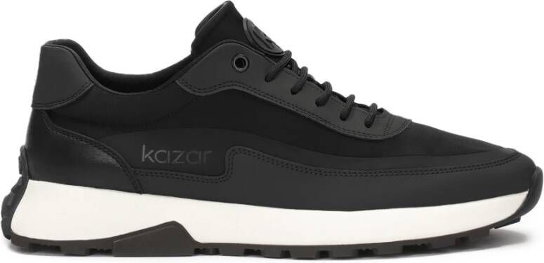 Kazar Zwarte herensneakers op een comfortabele zool Black Heren