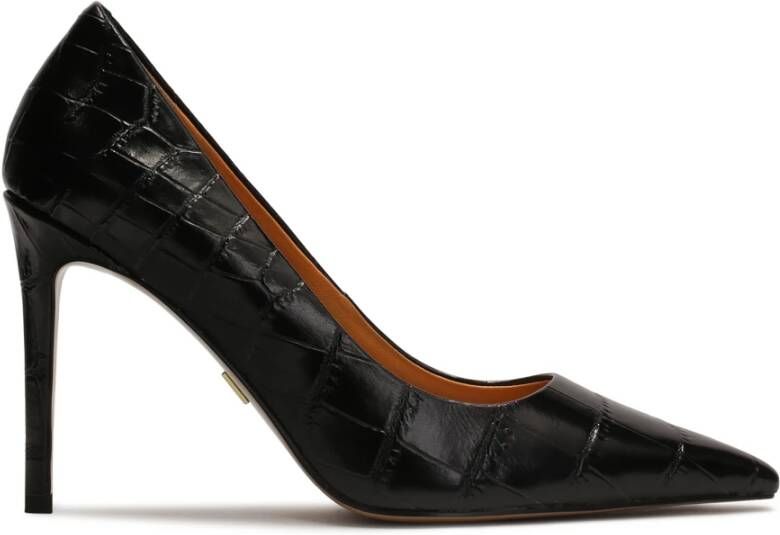 Kazar Zwarte klassieke stiletto's in krokuspatroon Black Dames