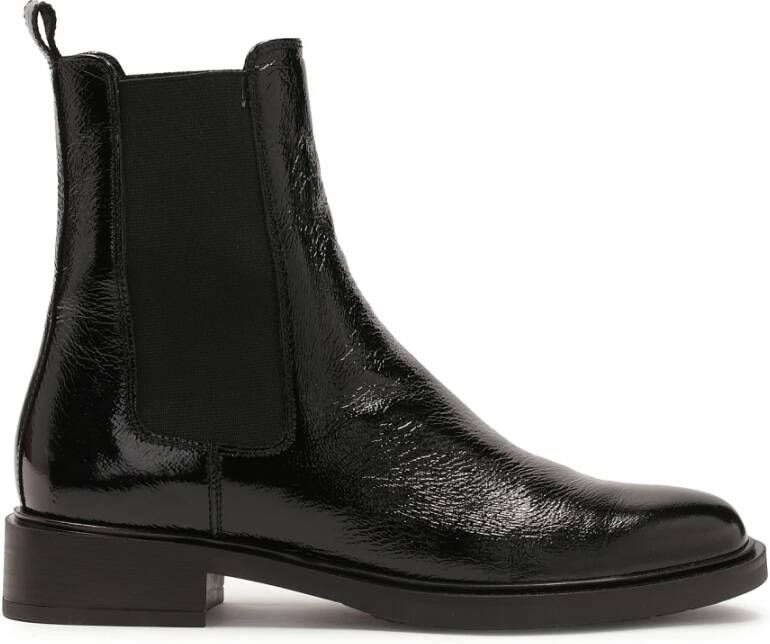 Kazar Zwarte kreukel-effect pantoffels Black Dames